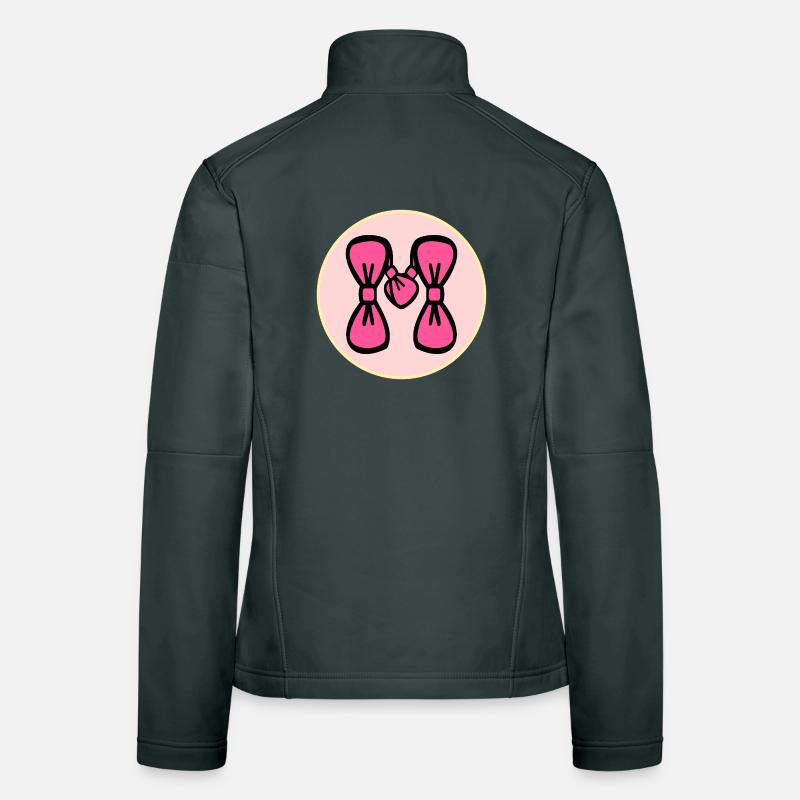 Letter M - Hair Bow First Name Women's Softshell Jacket