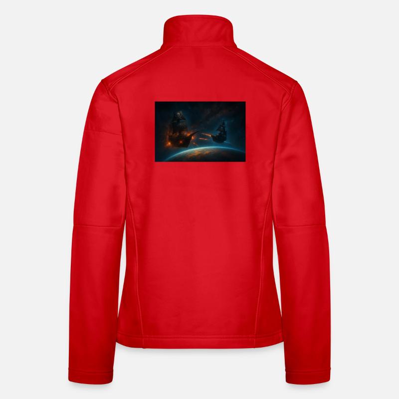Cosmic Privateers in Space Duel - Women's Softshell Jacket - red