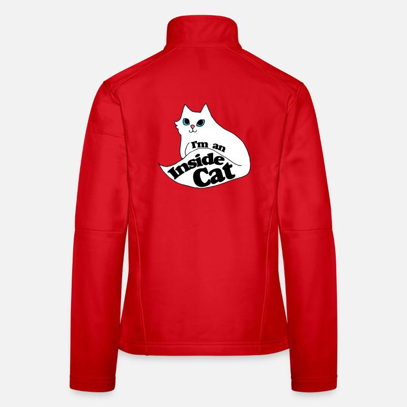 Inside Cat Cartoon Slogan Tee Women's Softshell Jacket