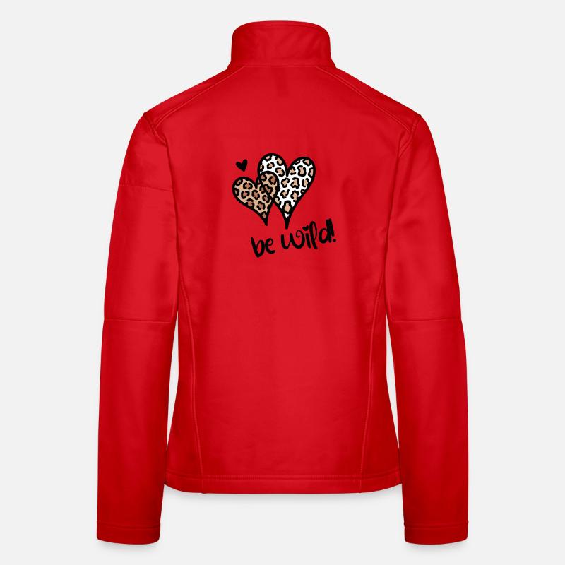 Be Wild Leopard Hearts Women's Softshell Jacket