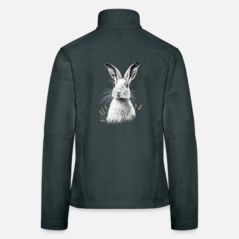 Mountain Rabbit Arctic Hare Albino Rabbit White Rabbit Women's Softshell Jacket
