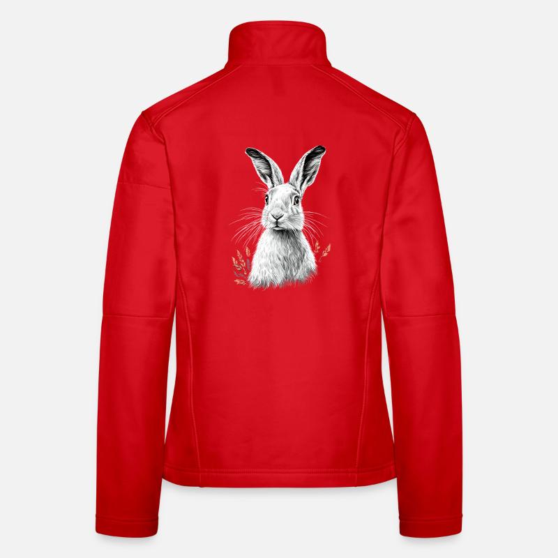 Mountain Rabbit Arctic Hare Albino Rabbit White Rabbit Women's Softshell Jacket