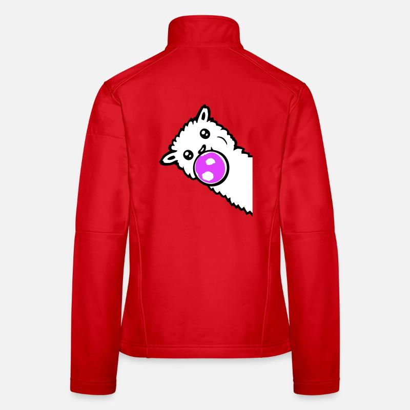 Llama Bubbles Side Edge Cool Cute Side Women's Softshell Jacket