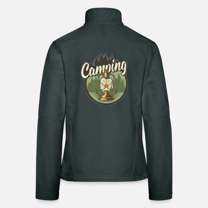 Lanterne de camping dans la forêt Veste en tissu softshell Femme