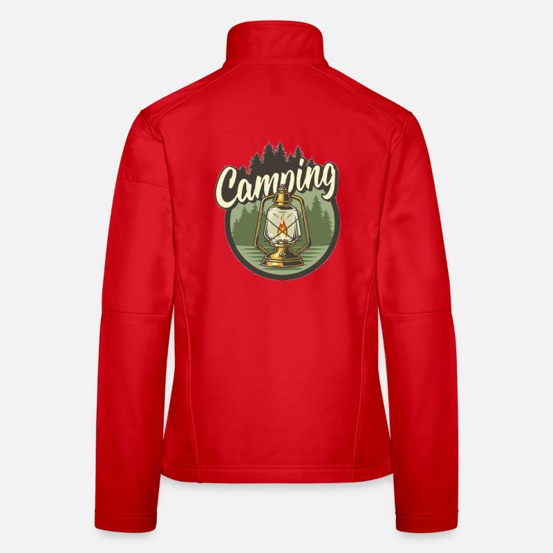 Lanterne de camping dans la forêt Veste en tissu softshell Femme