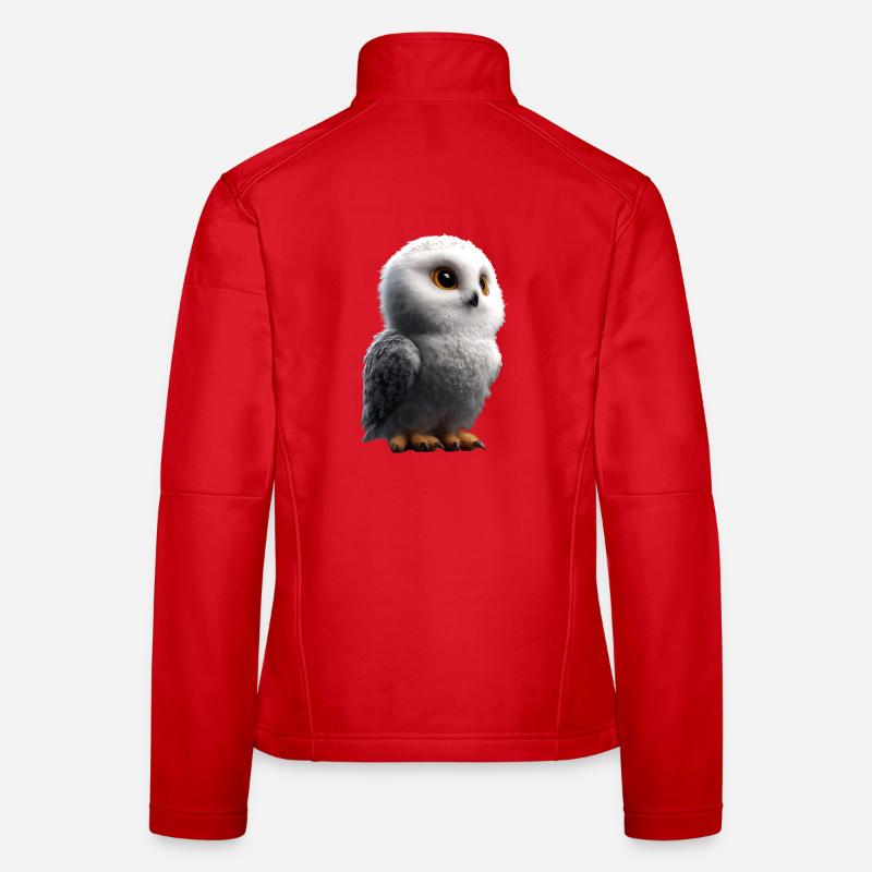 Schneeeule Weiße Eule Kauz Uhu Owl Schnee Eulen Frauen Softshelljacke