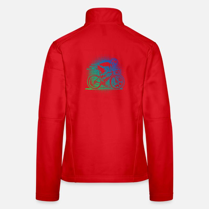 Modern road bike artwork - Women's Softshell Jacket - red