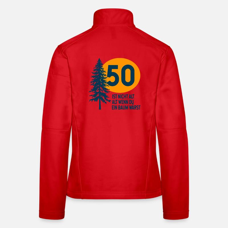 50th Birthday Gift Tree Women's Softshell Jacket