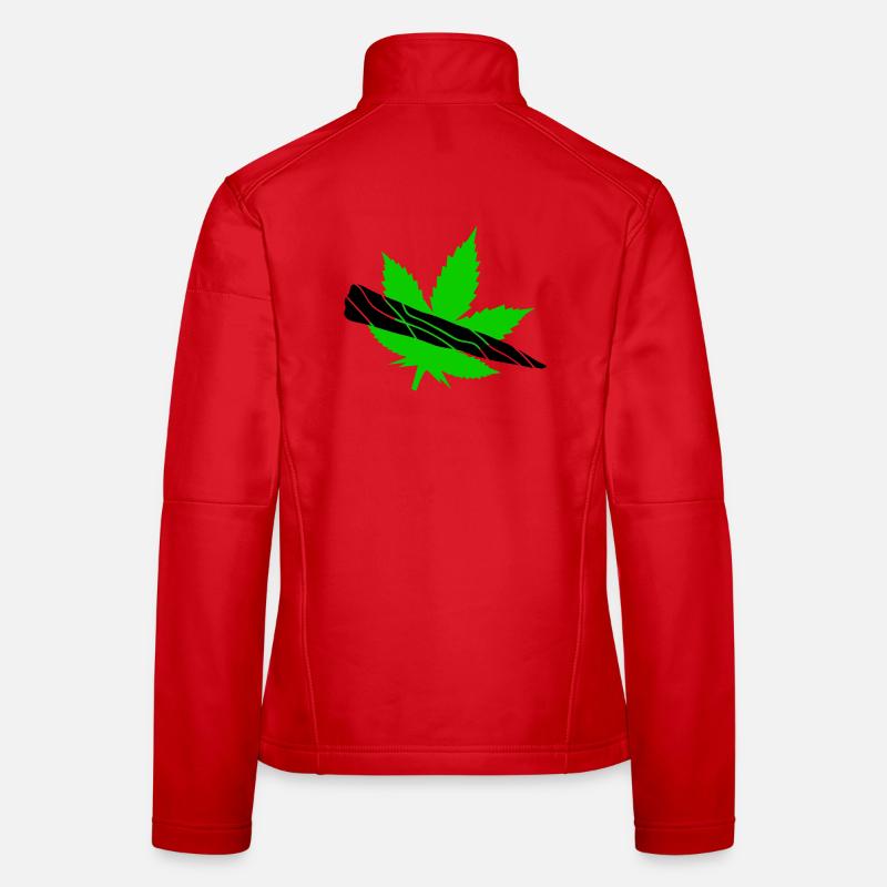 Green Leaf Silhouette Design Women's Softshell Jacket