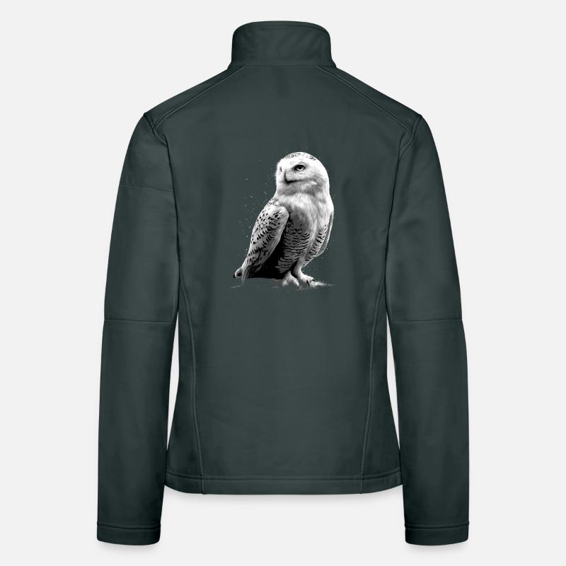 Schneeeule Weiße Eule Kauz Uhu Owl Schnee Eulen Frauen Softshelljacke