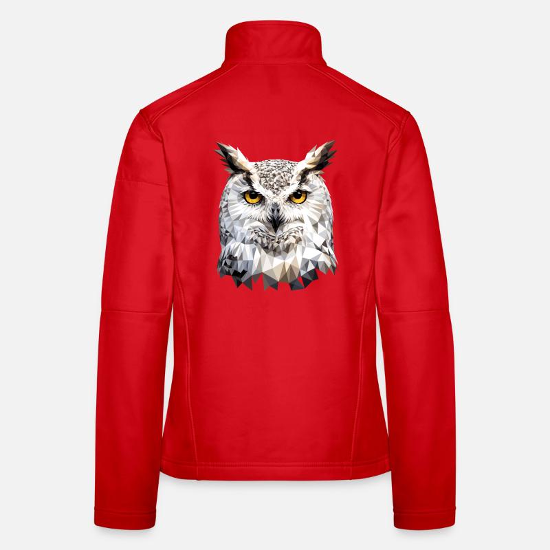 Schneeeule Weiße Eule Kauz Uhu Owl Schnee Eulen Frauen Softshelljacke