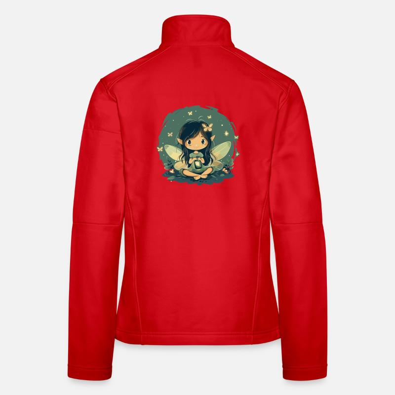 Waldfee mit Laterne Frauen Softshelljacke