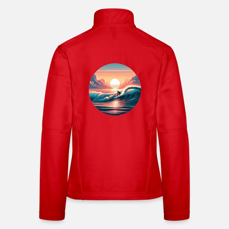 Sunset Surf Wave Women's Softshell Jacket