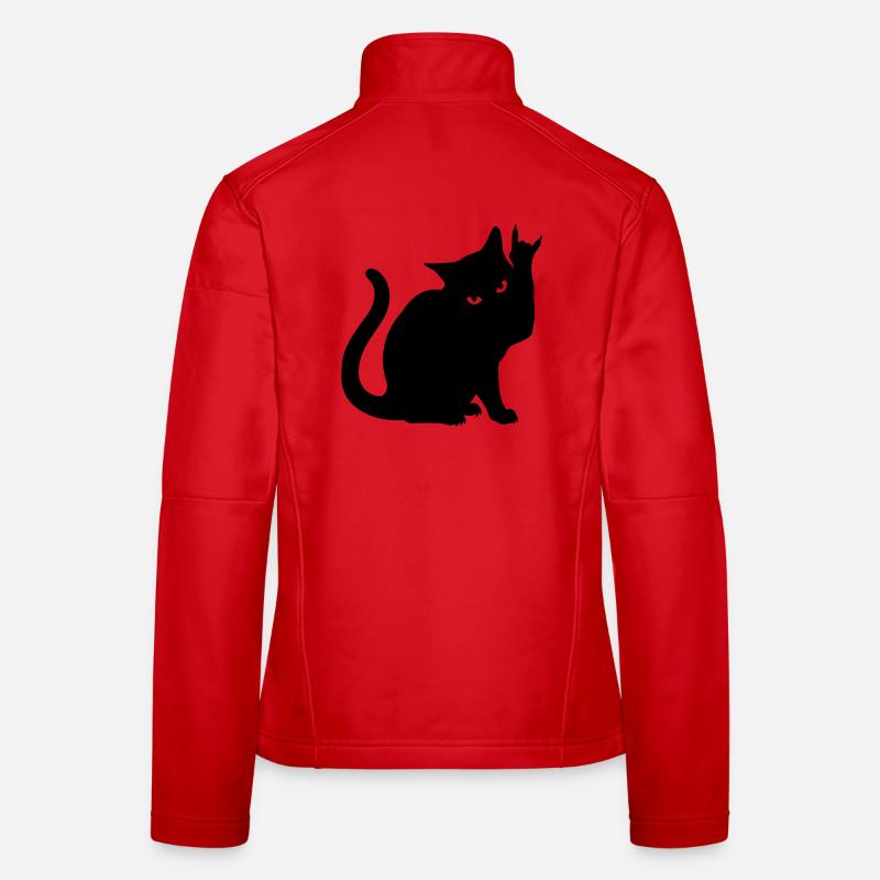 Chat Noir – Silhouette de cornes de diable Veste en tissu softshell Femme