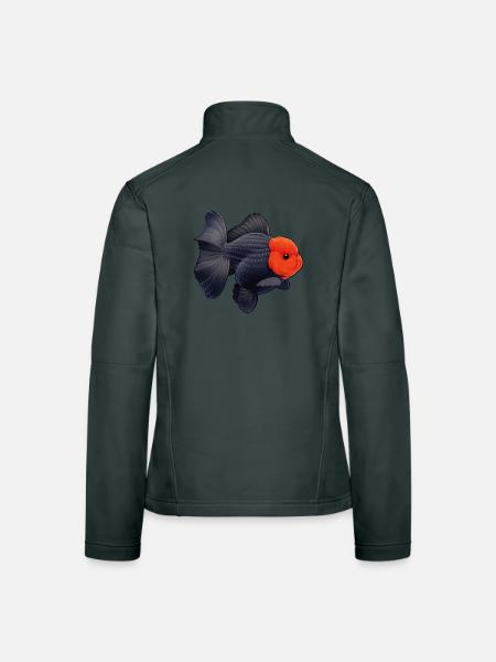 Grade Black Oranda with Red Head HQ Goldfish - Frauen Softshelljacke - Rot - Hinten