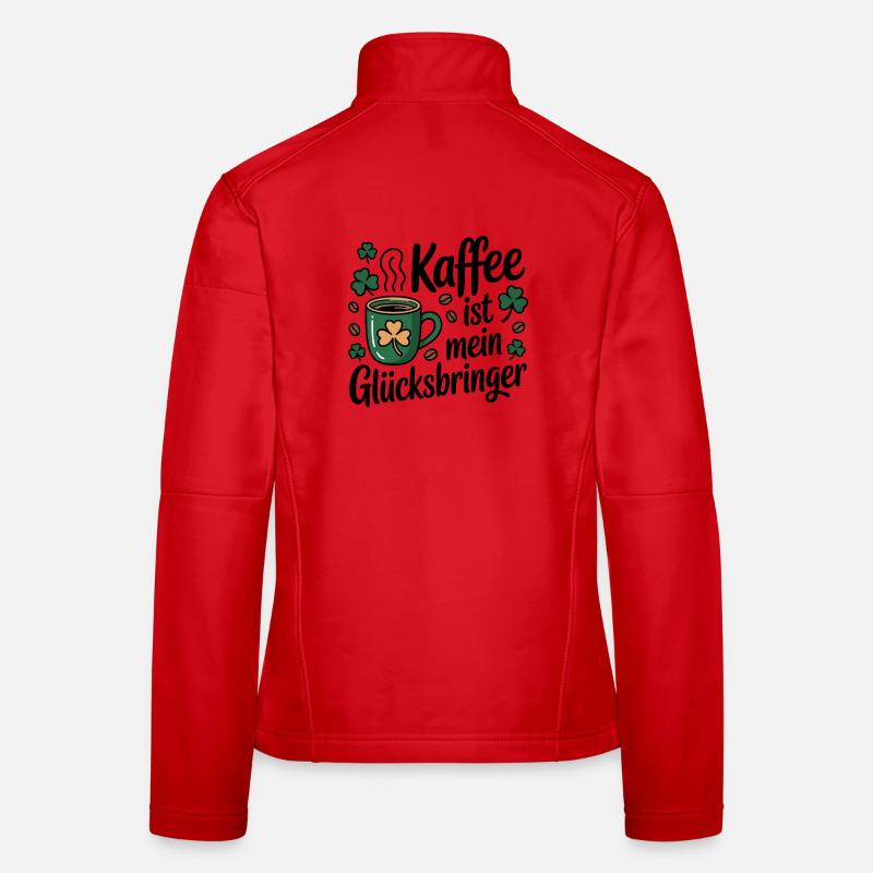 Coffee is my lucky charm - Women's Softshell Jacket - red