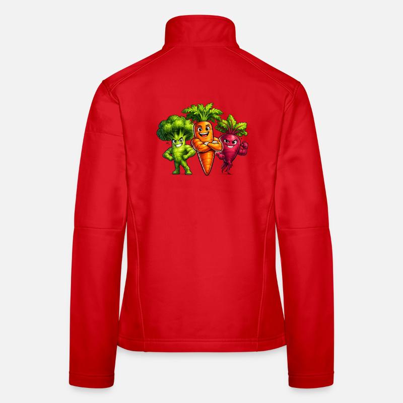 Strong vegetable team – broccoli, carrot & beetroot Women's Softshell Jacket