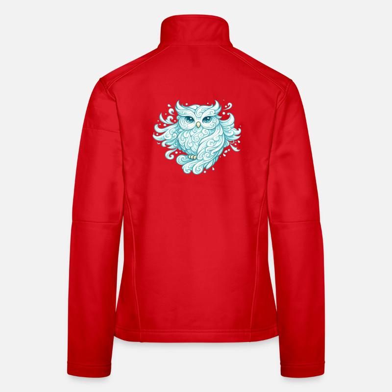 Lufteule – Tier aus Wind - Frauen Softshelljacke - Rot