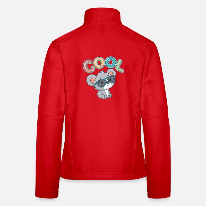 Koala Cool Pastel Glasses Women's Softshell Jacket