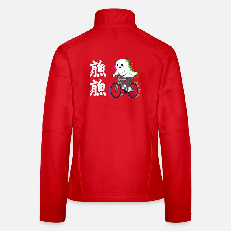 Neon Ghost on Bicycle Women's Softshell Jacket