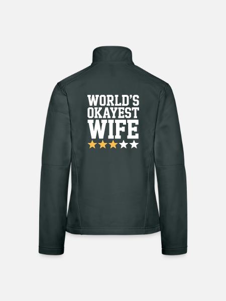 World's Okayest Wife Tee - Women's Softshell Jacket - red - Back