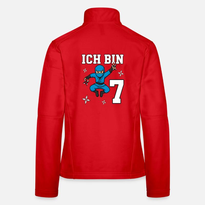 Ich bin 7 Ninja 7. Geburtstag blau Karate Frauen Softshelljacke