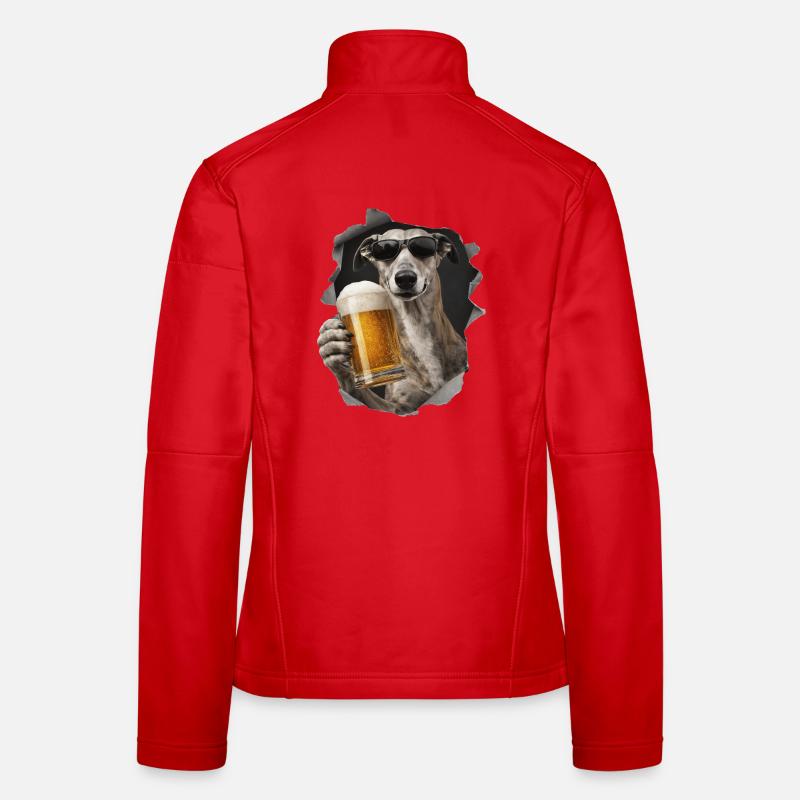 Windhund Bier Frauen Softshelljacke
