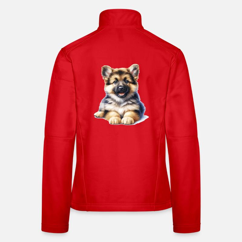 Illustration de chiot câlin Veste en tissu softshell Femme