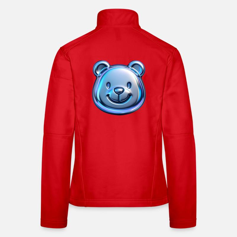 Cute bear with metallic reflections Women's Softshell Jacket