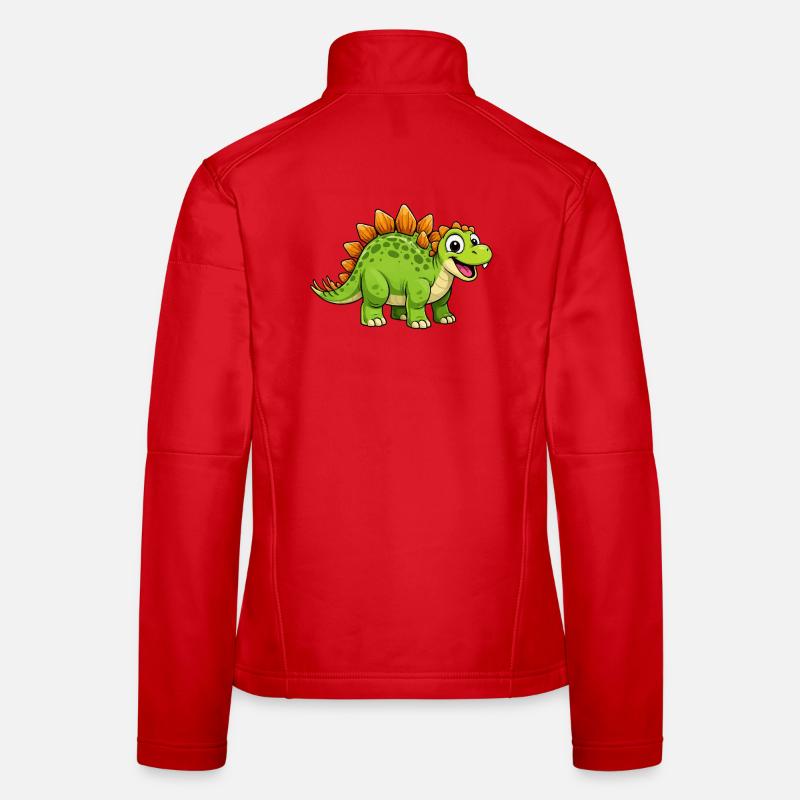 Cheerful Dino Stegosaurus Women's Softshell Jacket