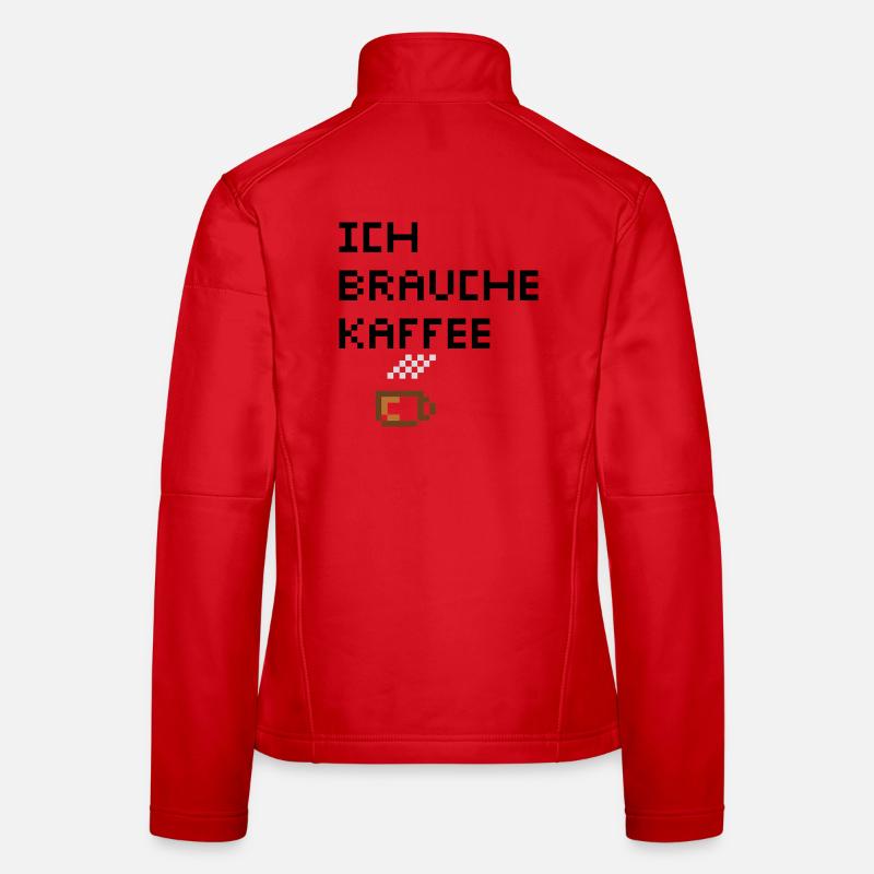 I Need Coffee Minimalist Coffee Design - Women's Softshell Jacket - red
