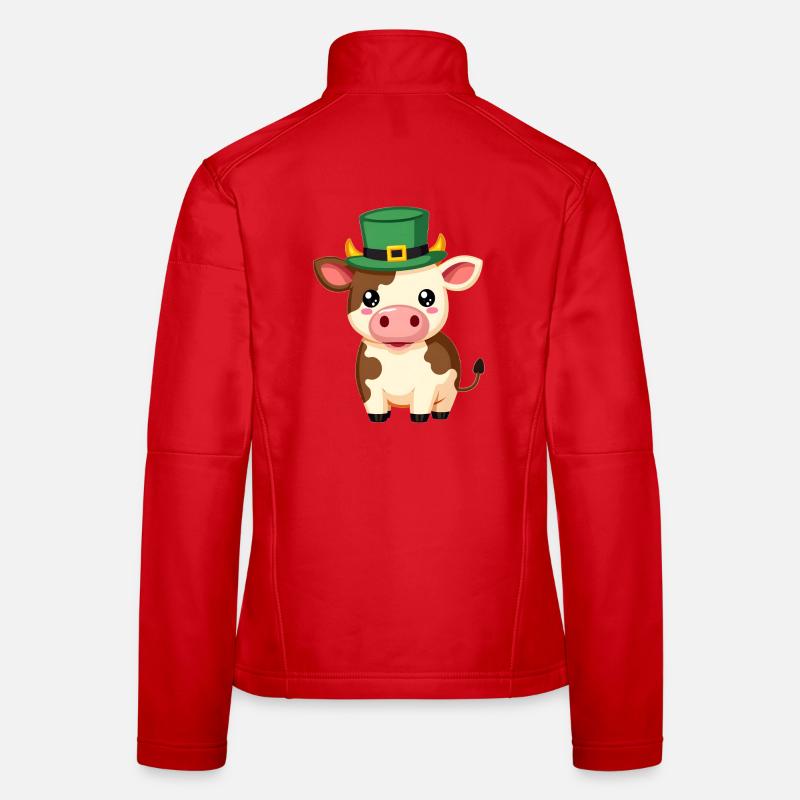 Vache à la Saint-Patrick Veste en tissu softshell Femme