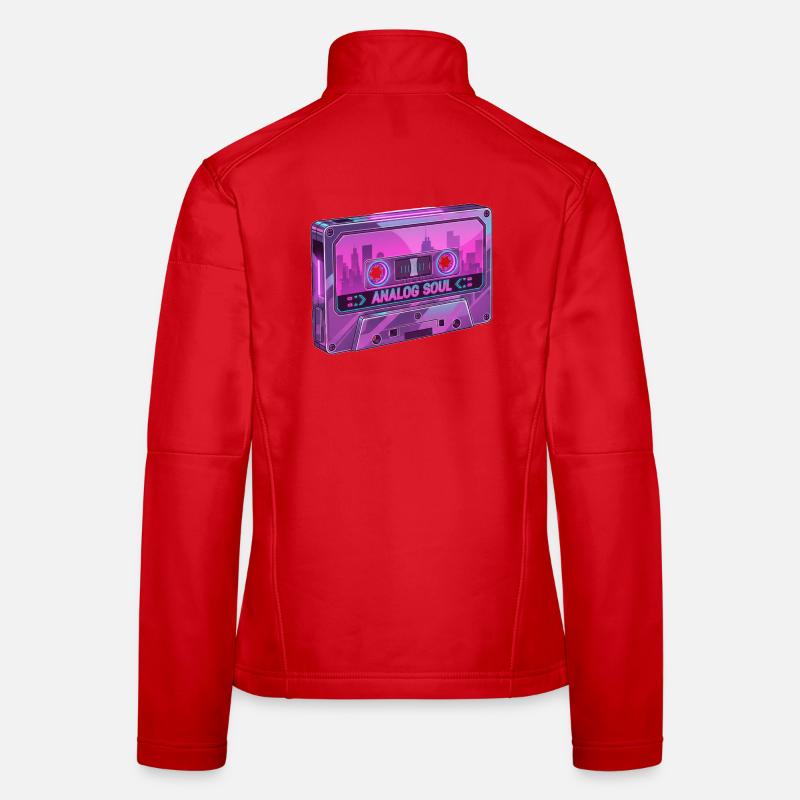 Retro Analog Soul Chrome Cassette Synthwave Women's Softshell Jacket
