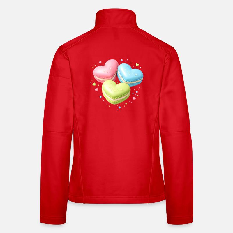  Macarons in Herz Form Pastell Geschenk Frauen Softshelljacke