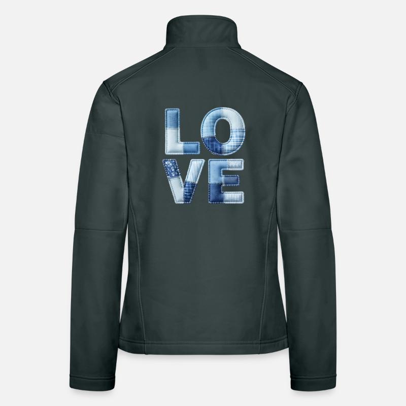 Love Moderne Patchwork Kunst Frauen Softshelljacke