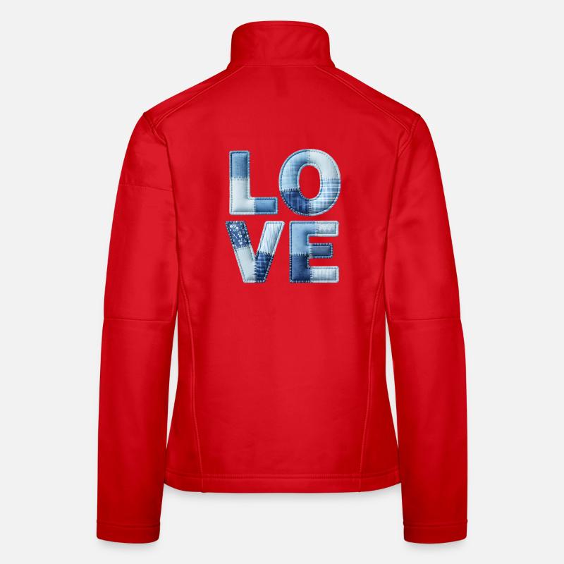 Love Moderne Patchwork Kunst Frauen Softshelljacke