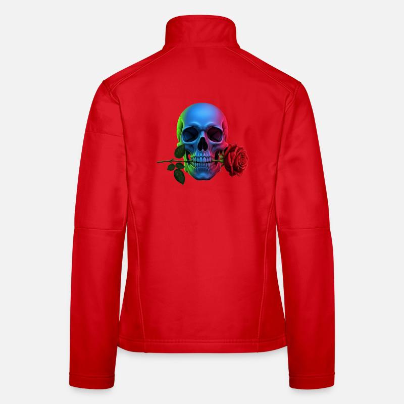 Neon skull with rose gothic design Women's Softshell Jacket
