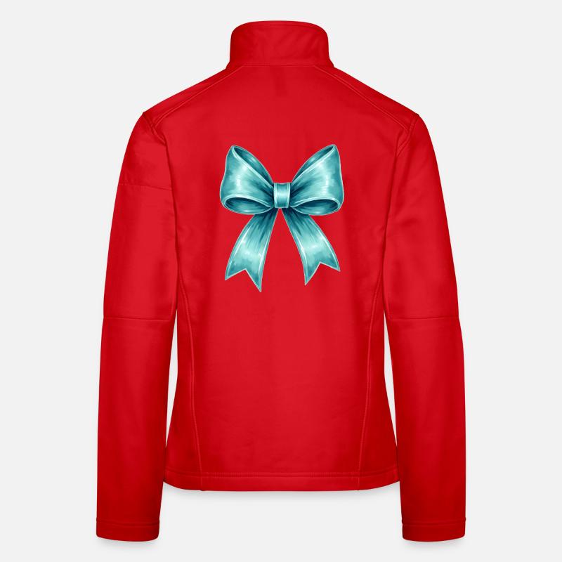Turquoise bow Women's Softshell Jacket