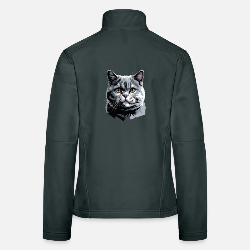 British Shorthair Chat BKH Chat Maman Chats Mignons Veste en tissu softshell Femme