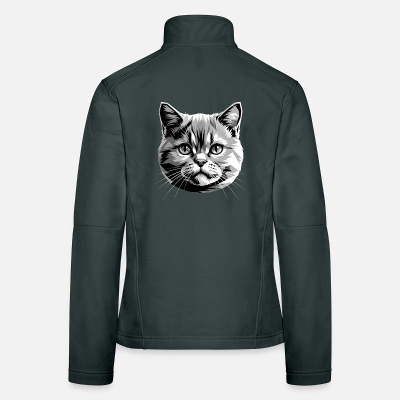 British Shorthair Chat BKH Chat Maman Chats Mignons Veste en tissu softshell Femme