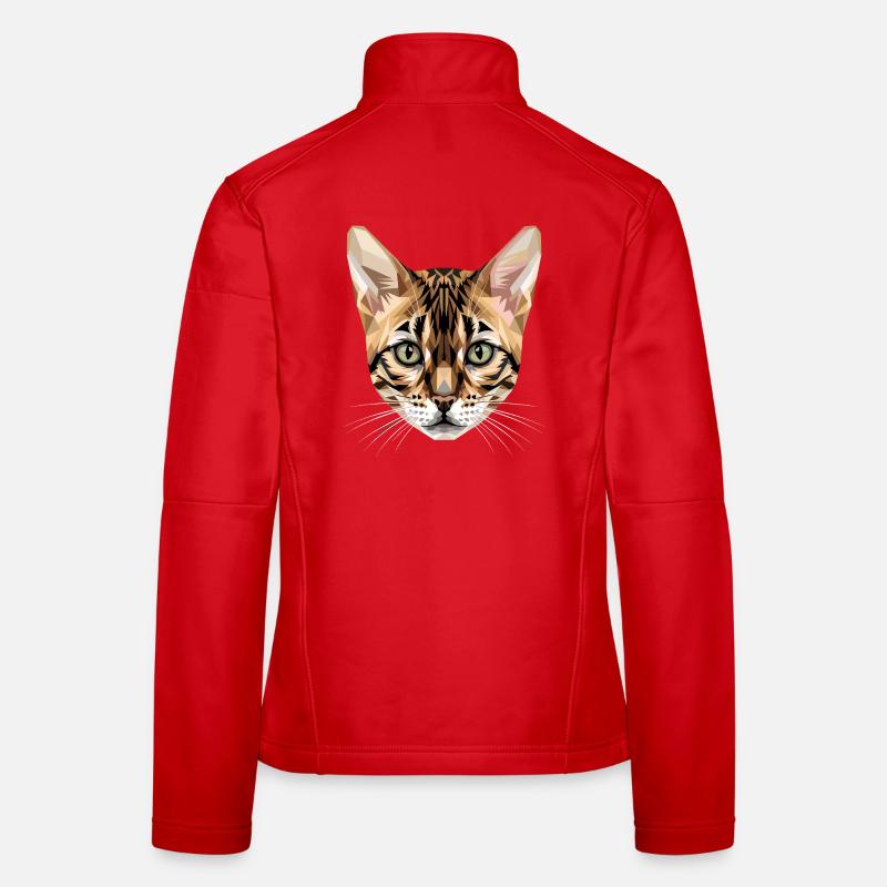 Chat léopard du Bengale, chat léopard, léopardette, chats du Bengale, Veste en tissu softshell Femme