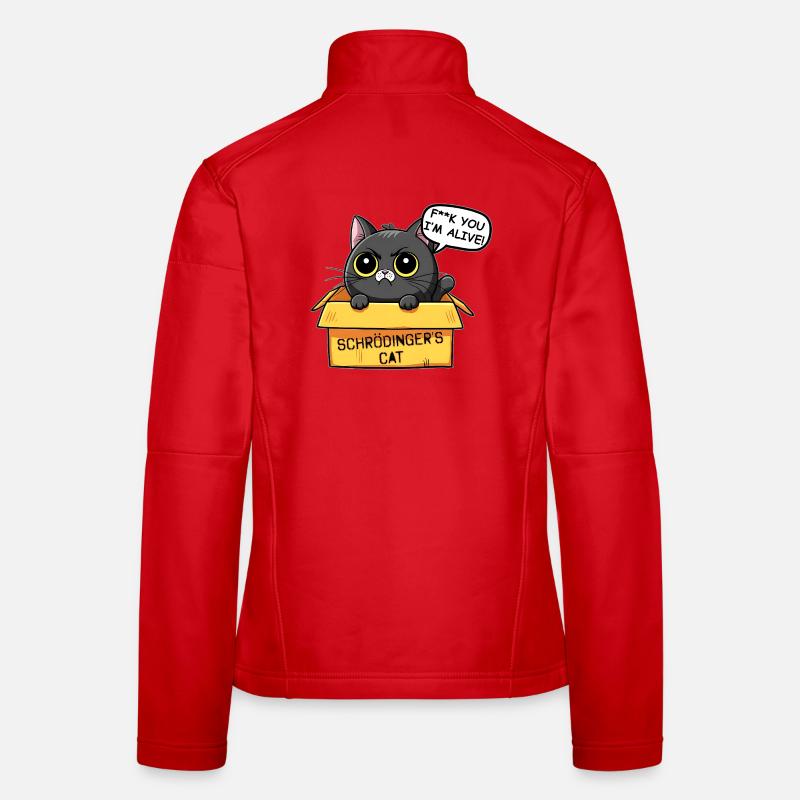 Schrodinger Cat Box Funny Cat - Women's Softshell Jacket - red
