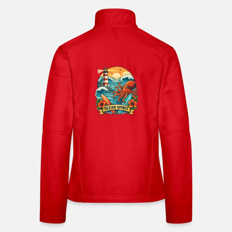 Ocean: Lighthouse, Waves and Octopus Women's Softshell Jacket