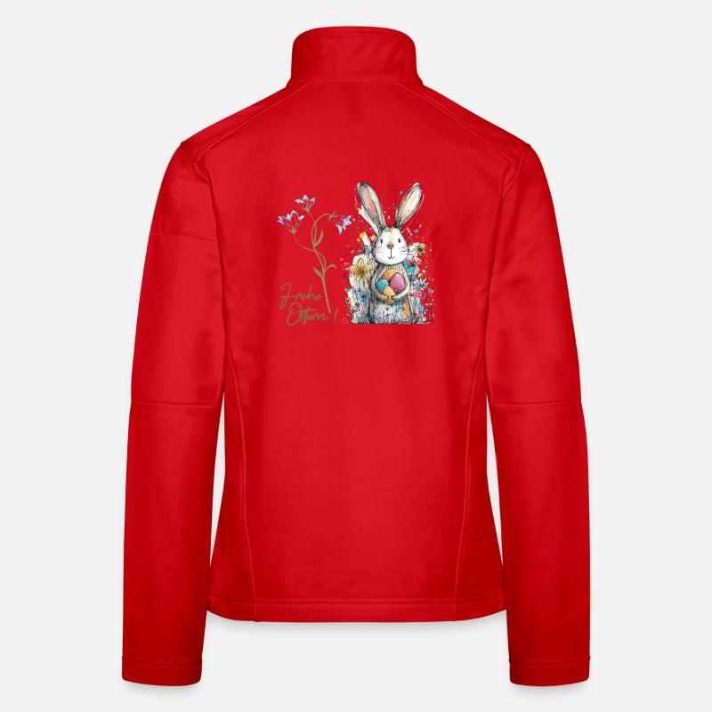 Easter bunny with colorful eggs Women's Softshell Jacket