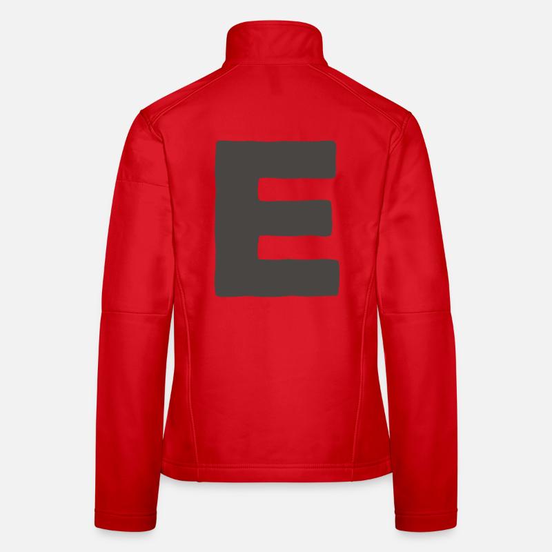 Minimal Letter E Bold Monogram Typography Women's Softshell Jacket