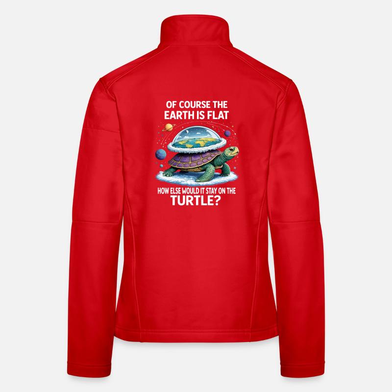 Schildkröte Flat-Earth Spruch Frauen Softshelljacke