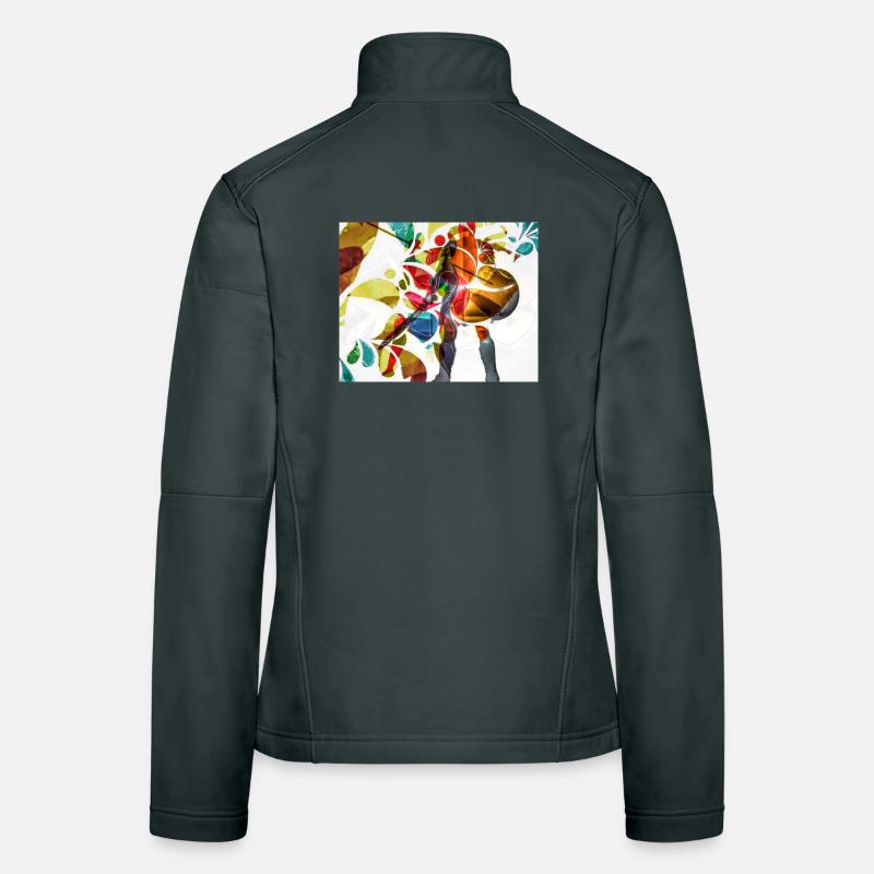 Lebendiger Tanz Regenbogenkonfetti Frauen Softshelljacke