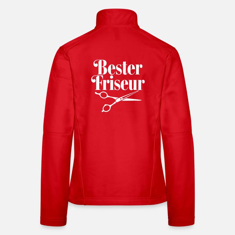 Bester Friseur mit Scheren-Logo - Frauen Softshelljacke - Rot