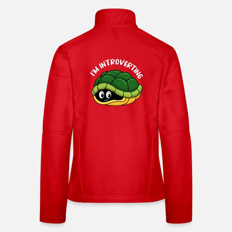Dessin animé mignon de la carapace de tortue cachée Veste en tissu softshell Femme