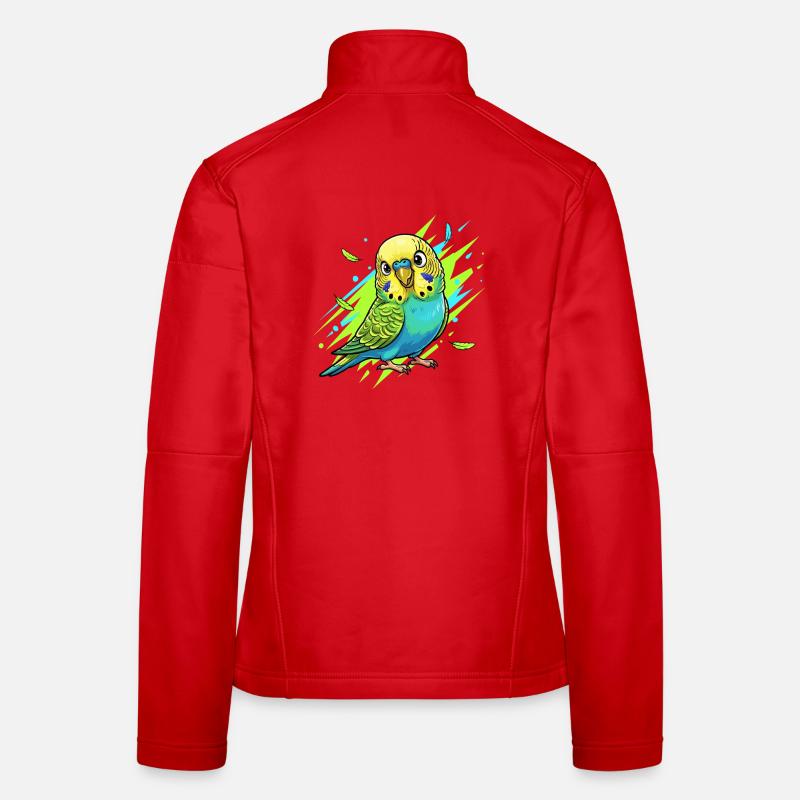 Neon Wellensittich Farbexplosion Frauen Softshelljacke